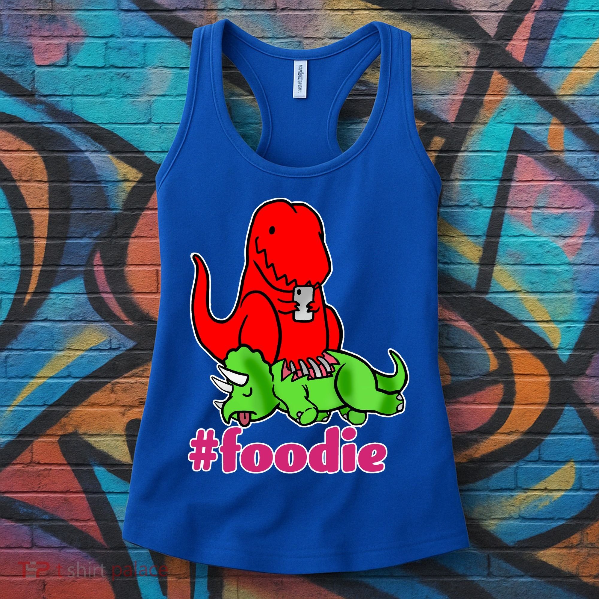 Foodie T-rex Food Selfie Women's Tank Top