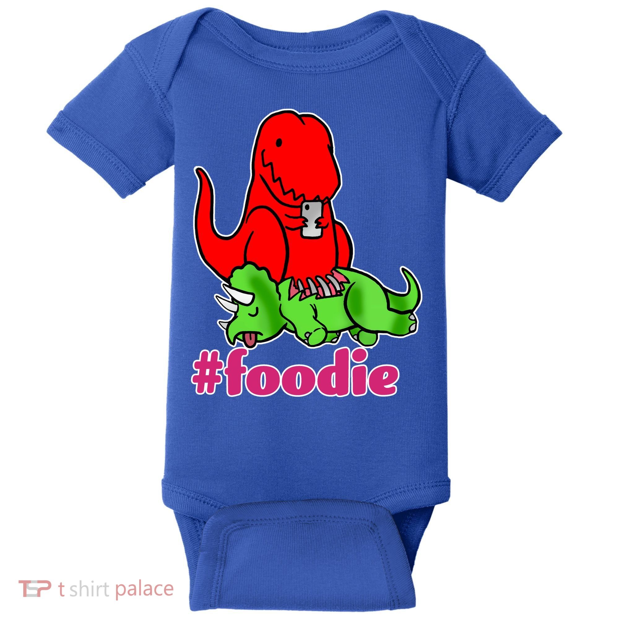 Foodie T-rex Food Selfie Baby Bodysuit