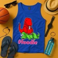 Foodie T-rex Food Selfie Tank Top thumb 4