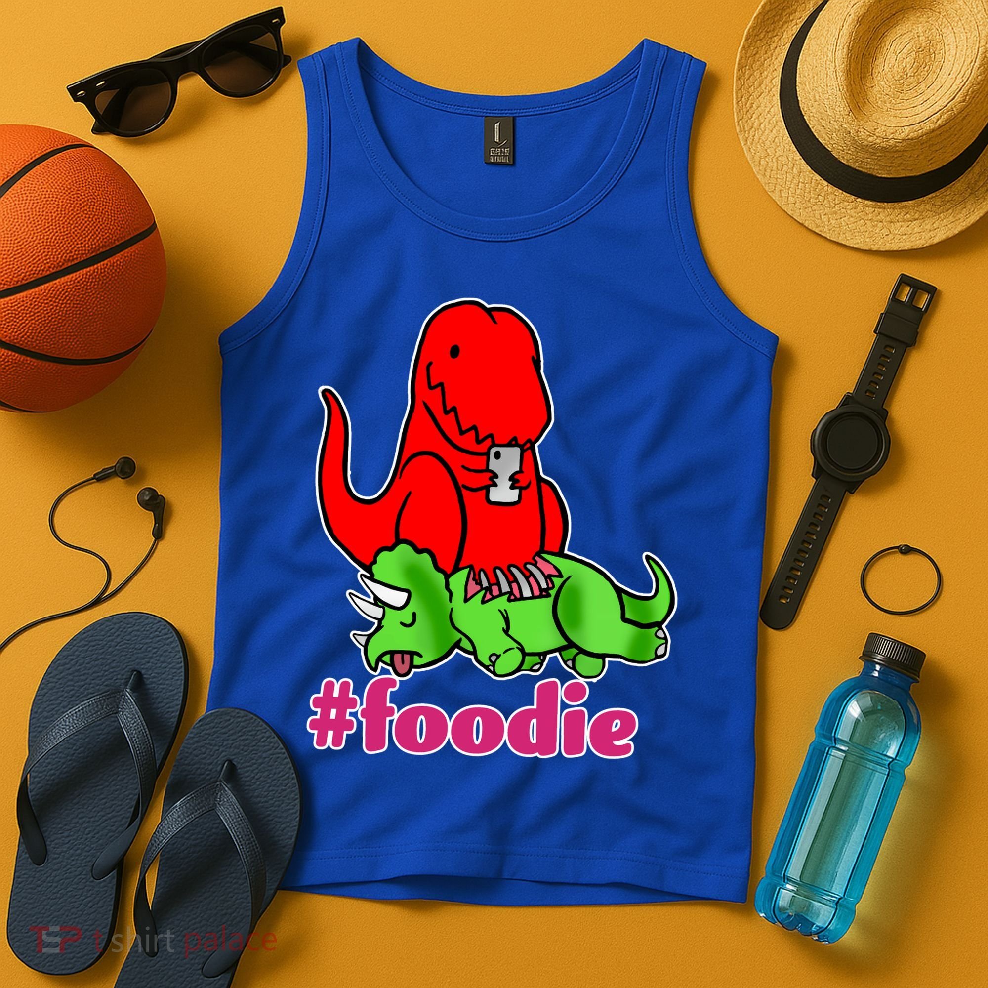 Foodie T-rex Food Selfie Tank Top