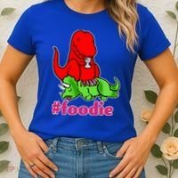 Foodie T-rex Food Selfie Women's T-Shirt thumb 2
