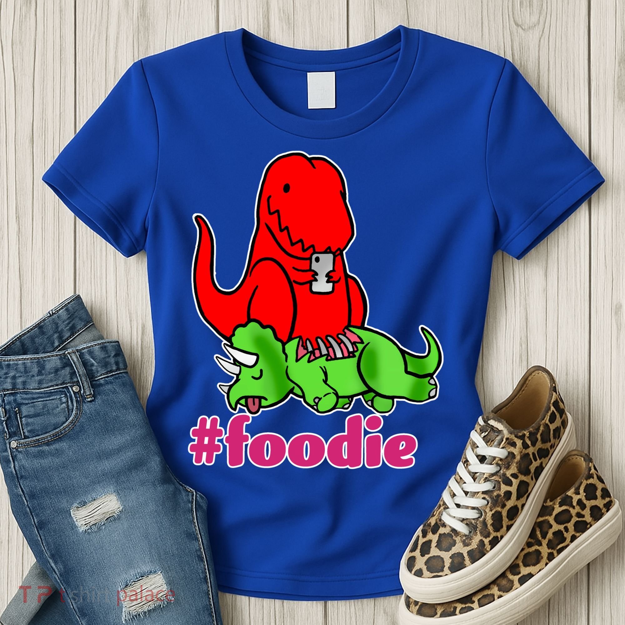 Foodie T-rex Food Selfie Women's T-Shirt