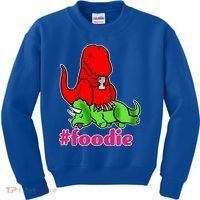 Foodie T-rex Food Selfie Kids Sweatshirt thumb 0