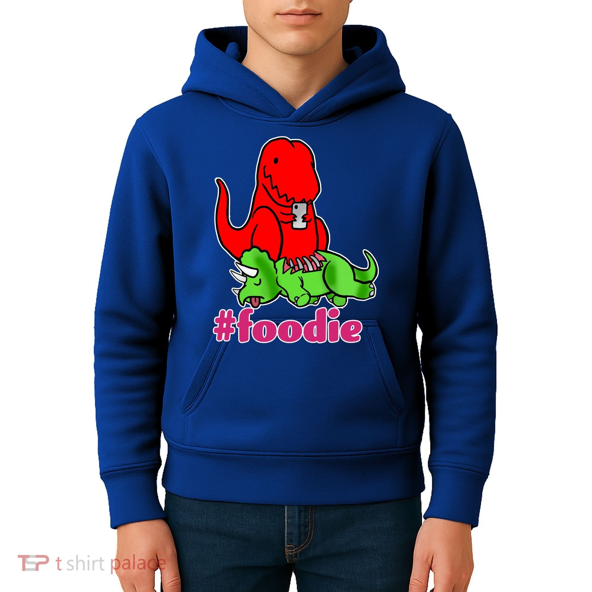 Foodie T-rex Food Selfie Kids Hoodie