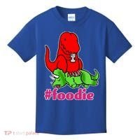 Foodie T-rex Food Selfie Kids T-Shirt thumb 0