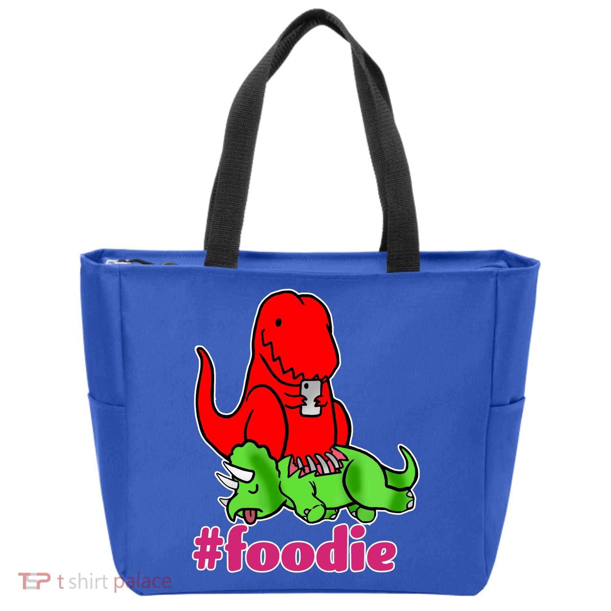 Foodie T-rex Food Selfie Tote Bag