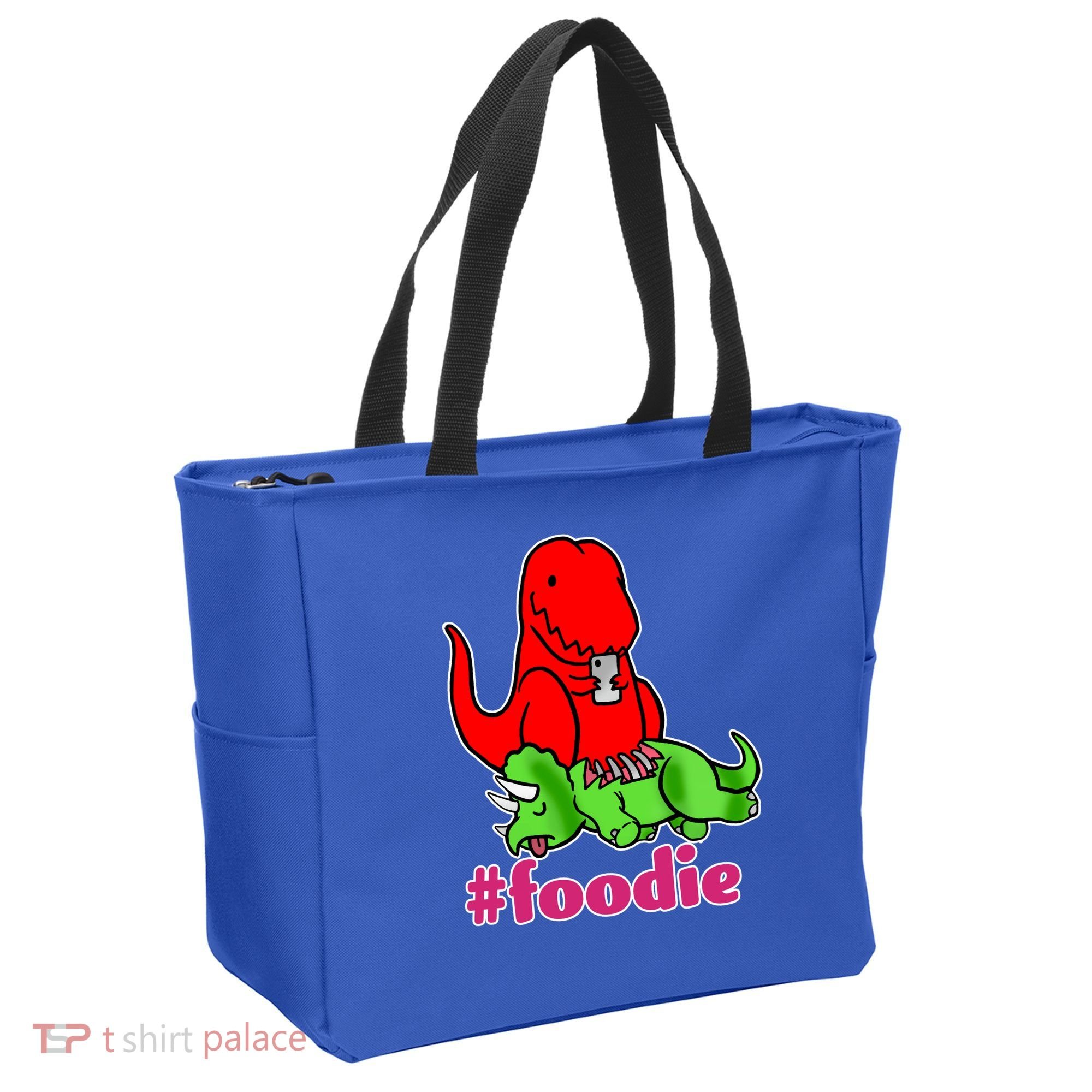 Foodie T-rex Food Selfie Tote Bag