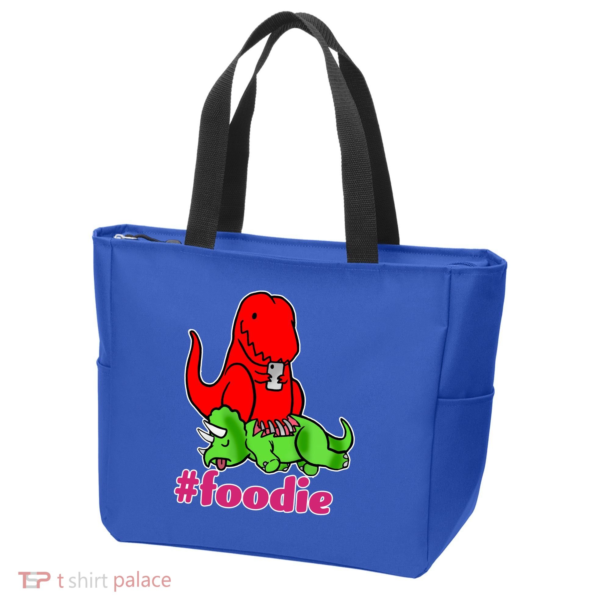 Foodie T-rex Food Selfie Tote Bag