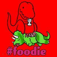 Foodie T-rex Food Selfie Santa Hat thumb 1