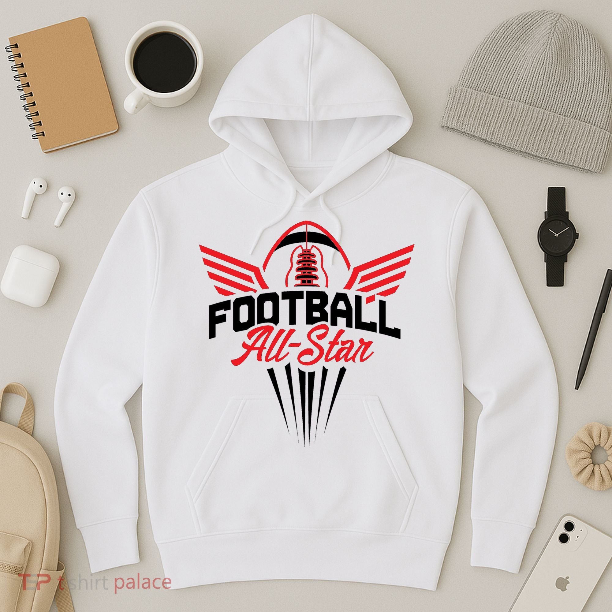 Football All-Star Team Jersey Logo Hoodie