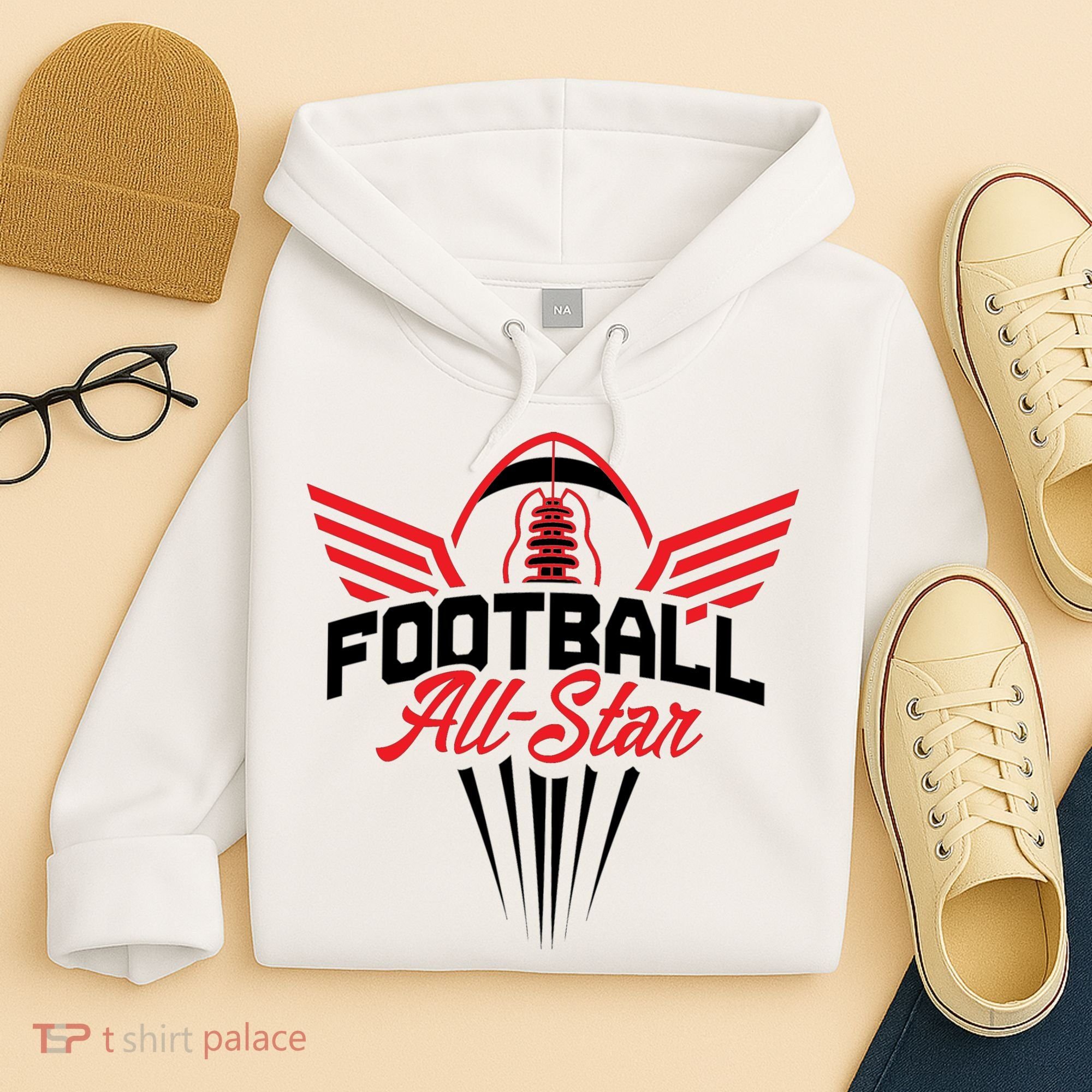 Football All-Star Team Jersey Logo Hoodie