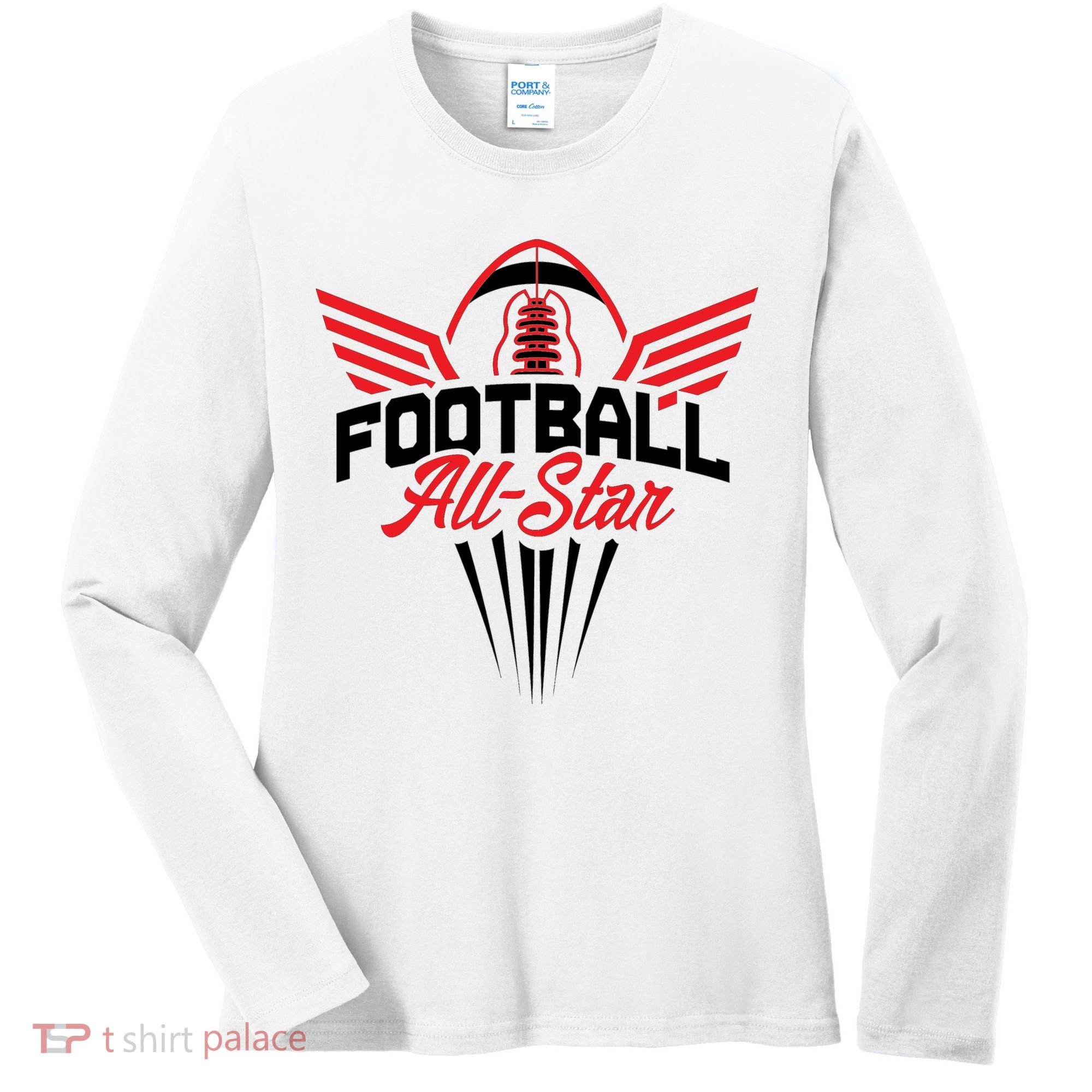 Football All-Star Team Jersey Logo Women's Long Sleeve Shirt