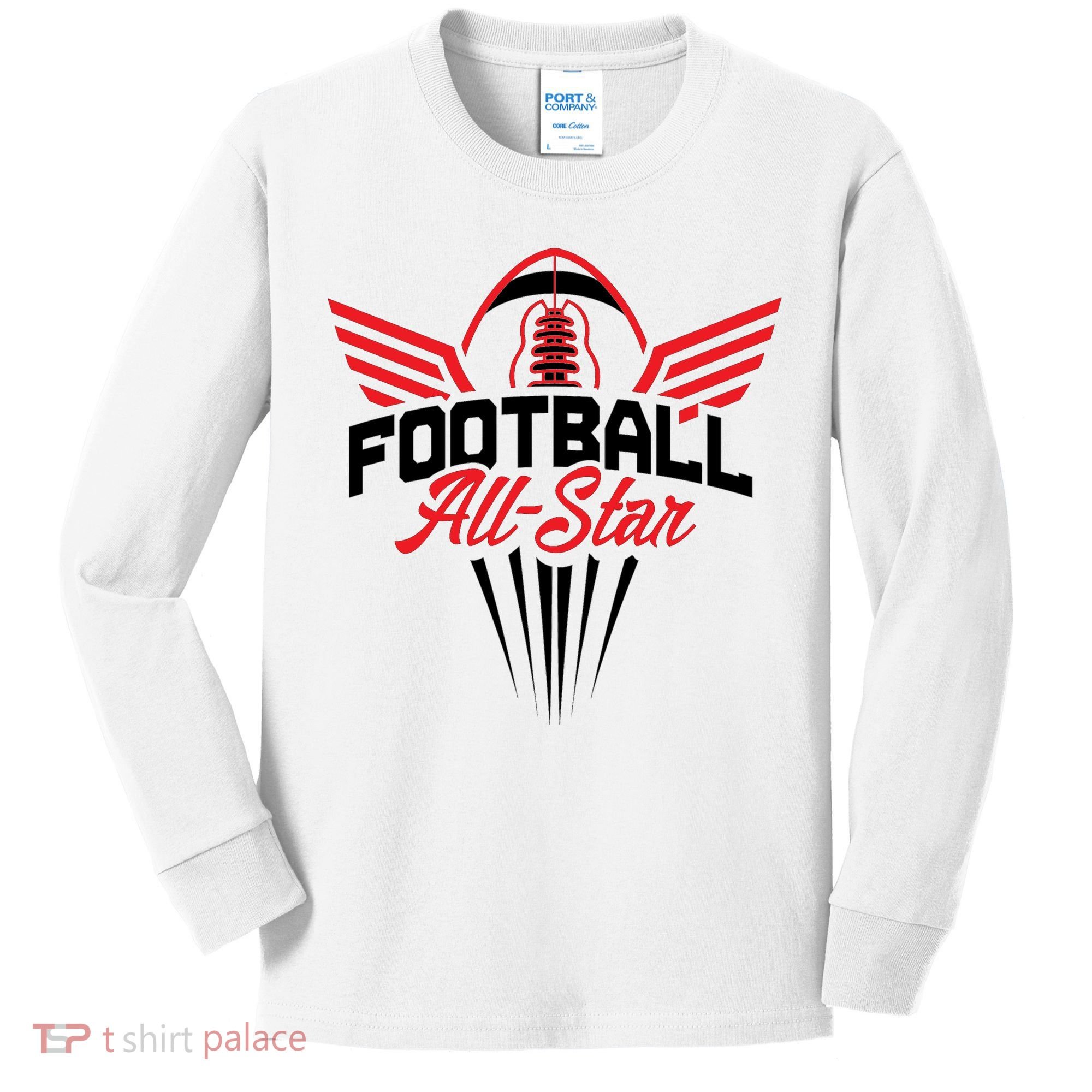 Football All-Star Team Jersey Logo Kids Long Sleeve Shirt