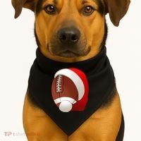 Football Christmas Santa USA-Made Doggie Bandana thumb 1