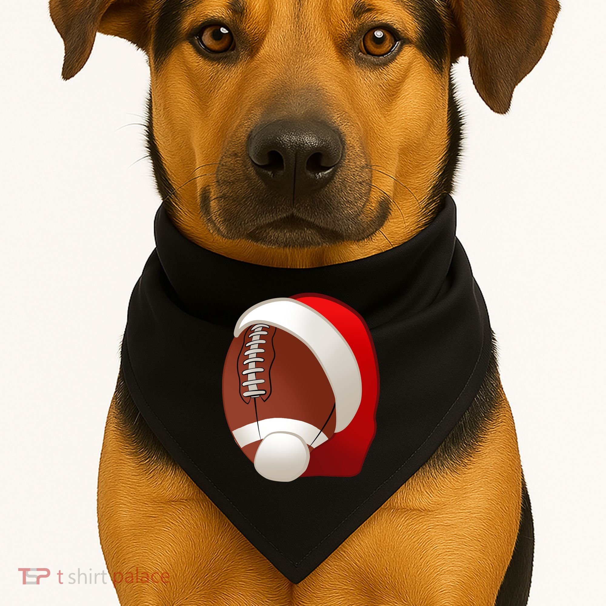 Football Christmas Santa USA-Made Doggie Bandana