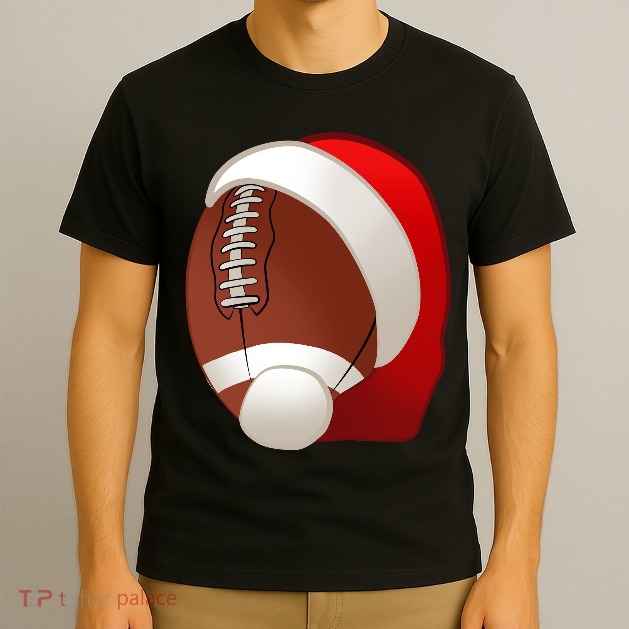 Football Christmas Santa T-Shirt