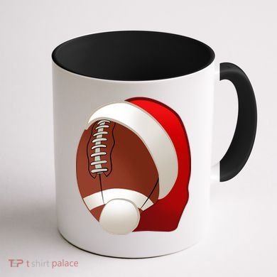 Football Christmas Santa Coffee Mug back