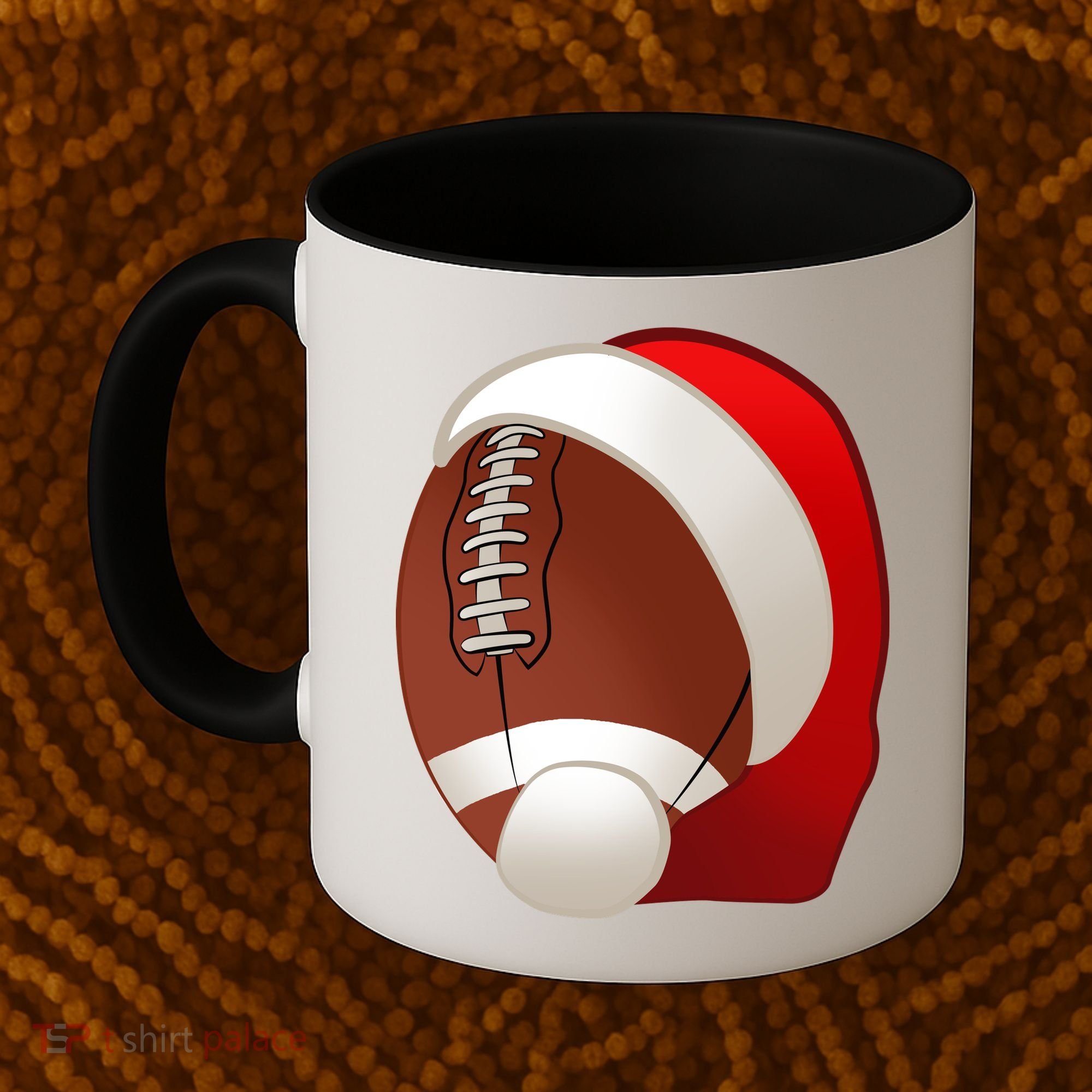 Football Christmas Santa Coffee Mug