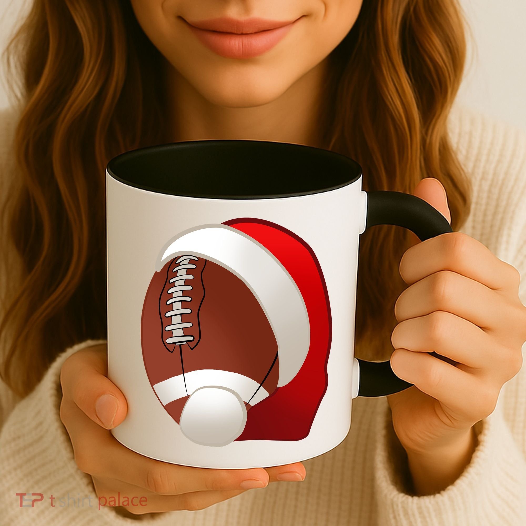 Football Christmas Santa Coffee Mug