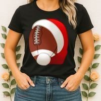 Football Christmas Santa Women's T-Shirt thumb 2