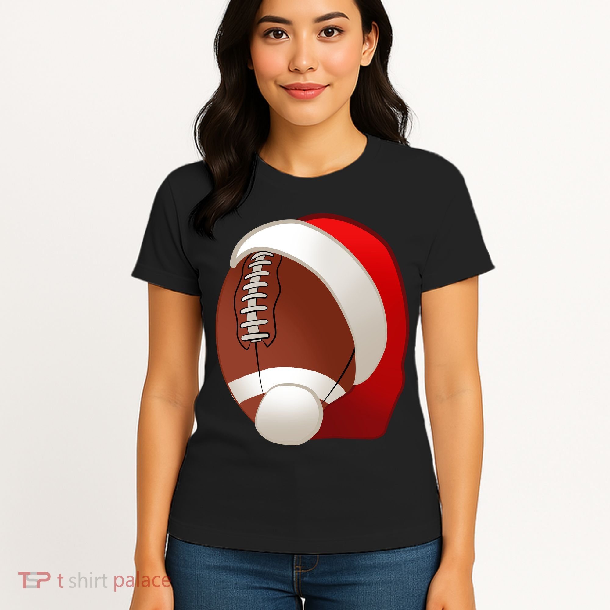 Football Christmas Santa Women's T-Shirt