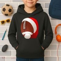 Football Christmas Santa Kids Hoodie thumb 2