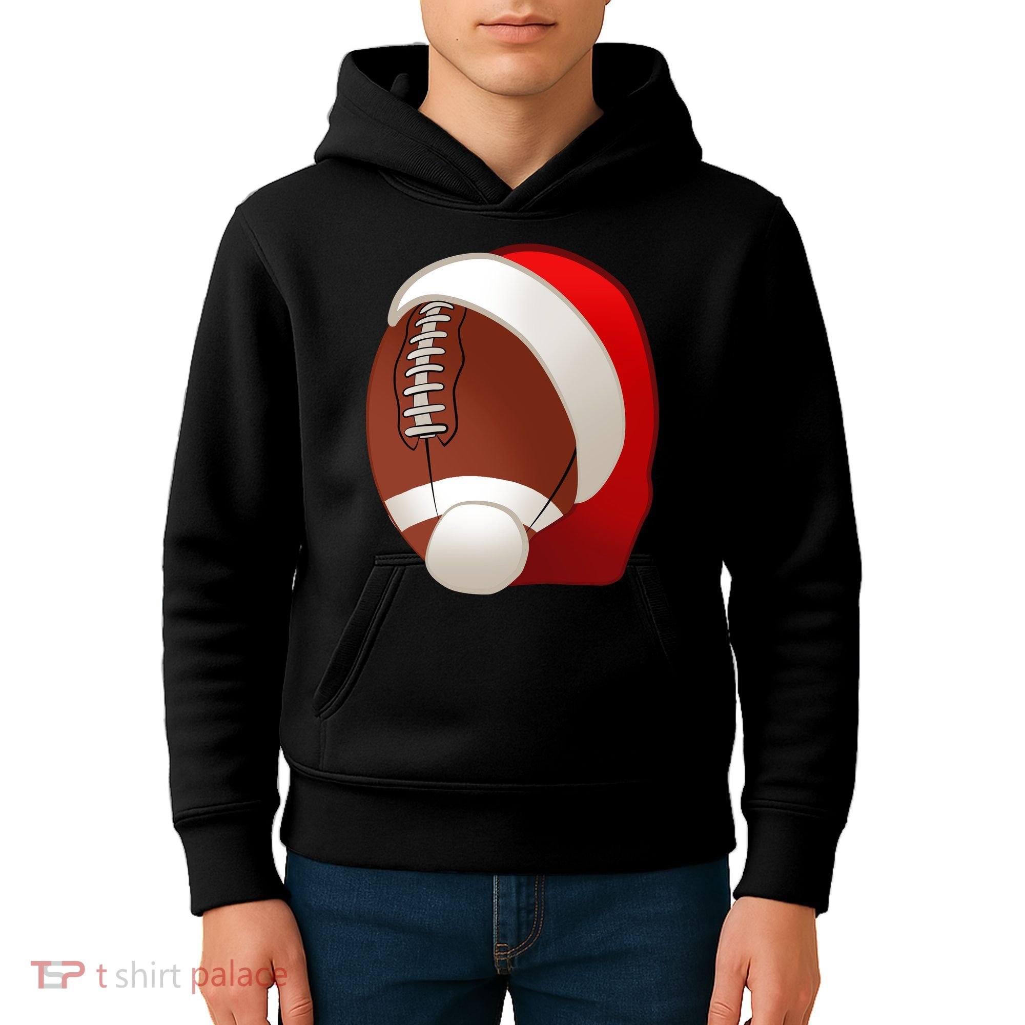 Football Christmas Santa Kids Hoodie