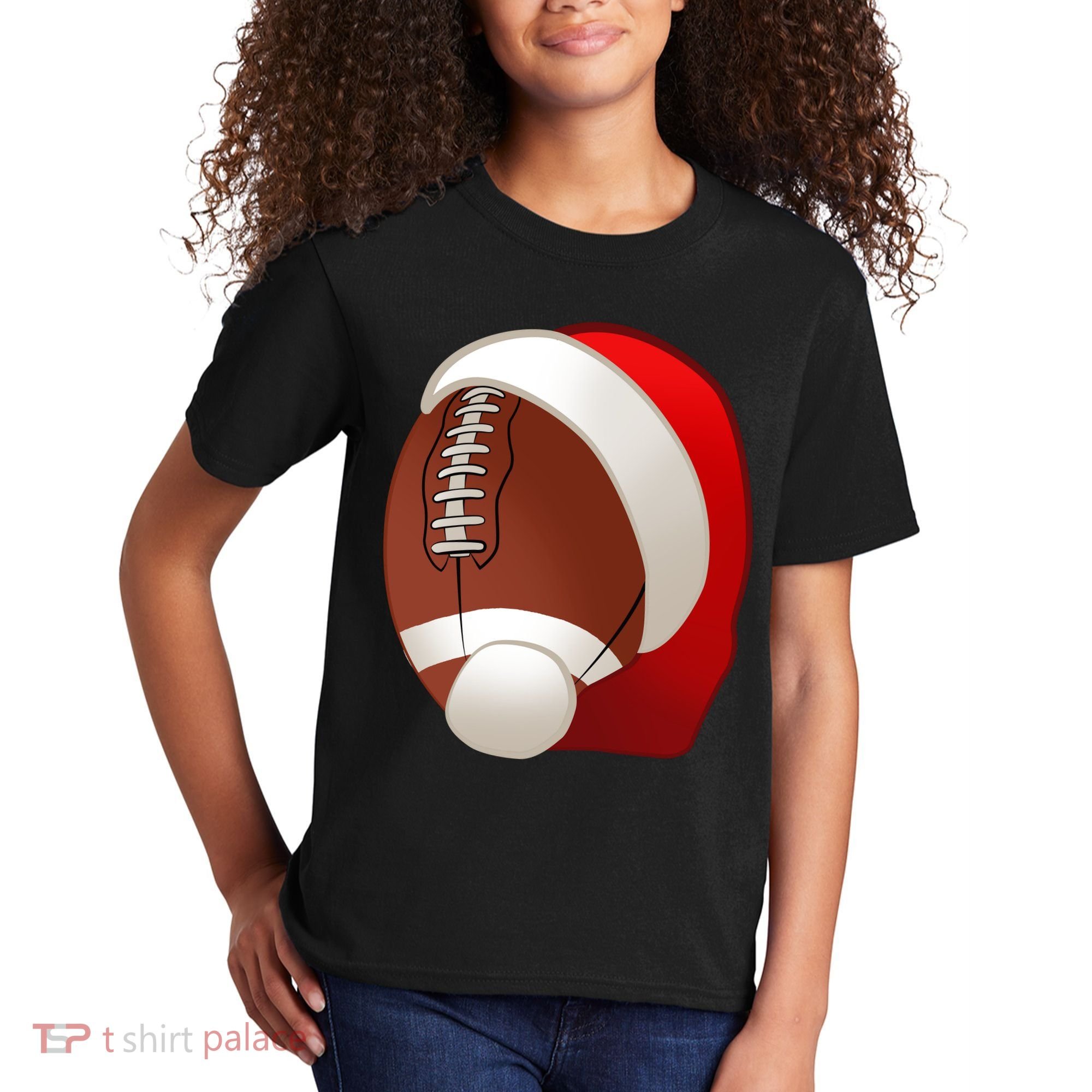 Football Christmas Santa Kids T-Shirt