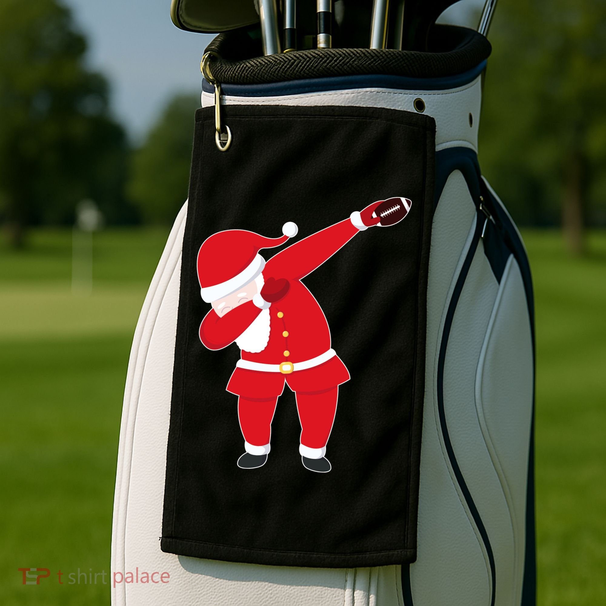 Football Dabbing Santa Golf Towel