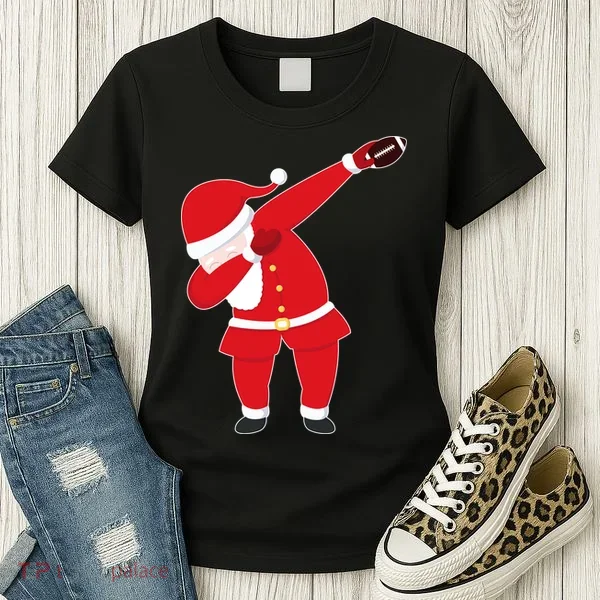 Football Dabbing Santa Women's T-Shirt