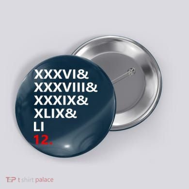 Football Goat New England 5 Time World Champion #12 Button