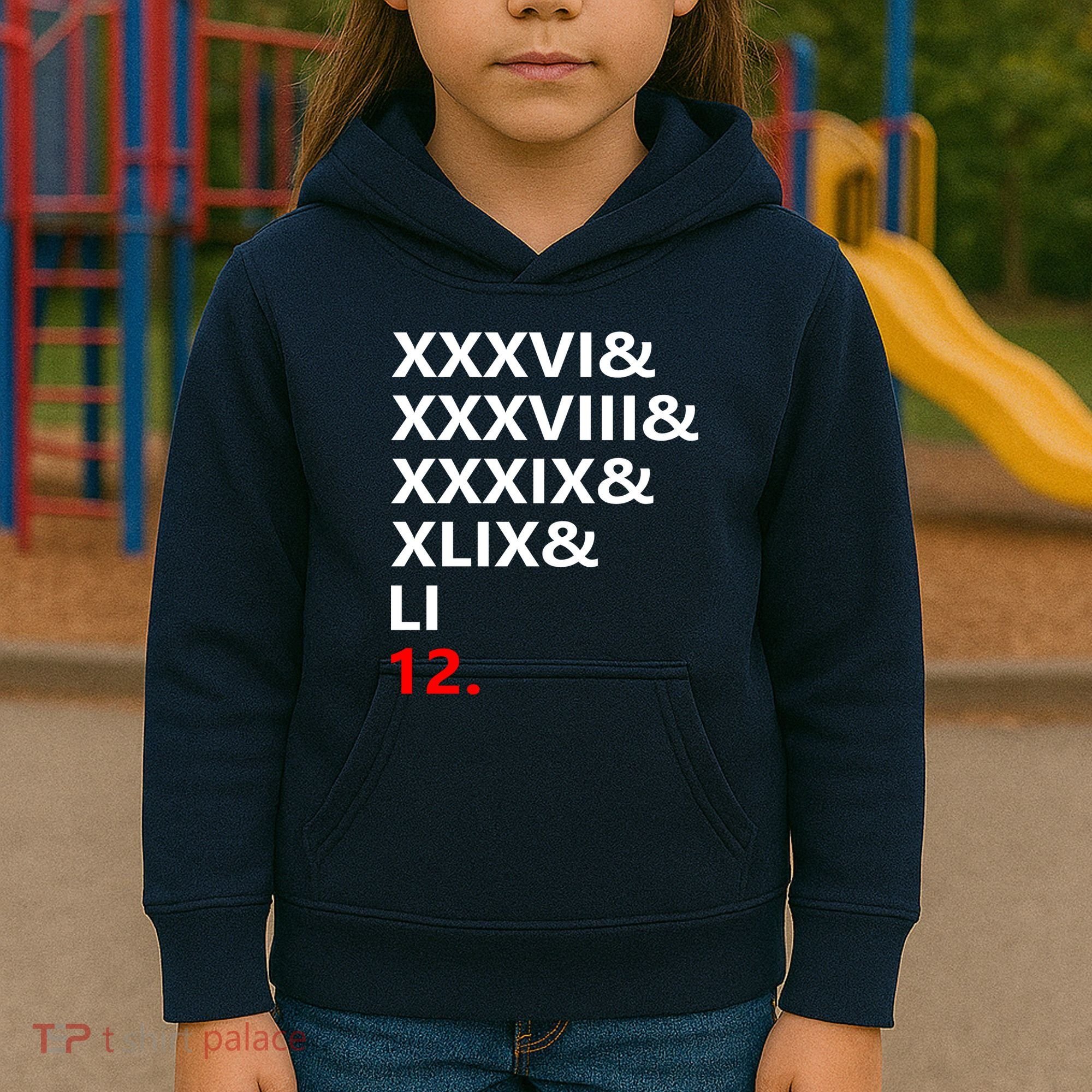 Football Goat New England 5 Time World Champion #12 Kids Hoodie