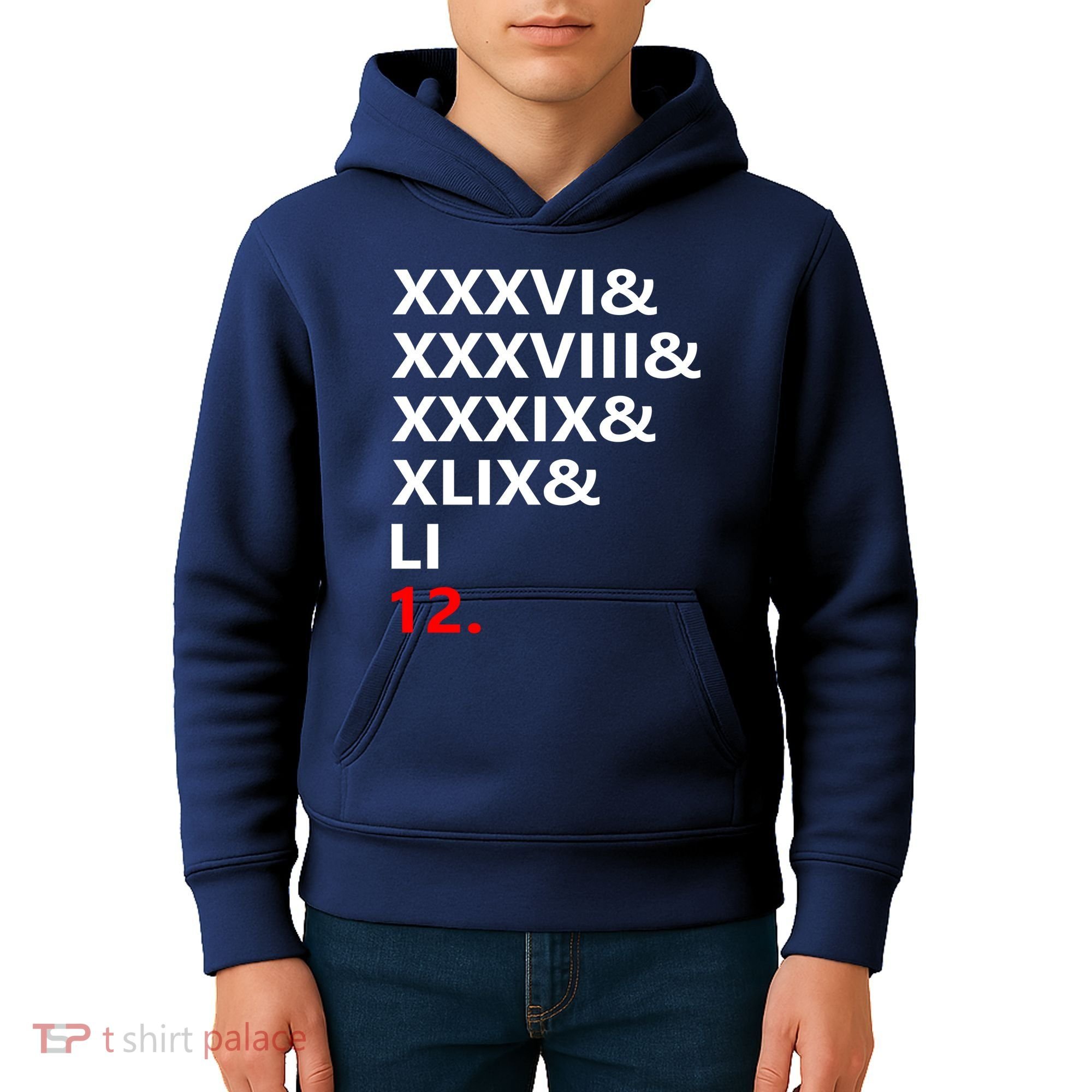 Football Goat New England 5 Time World Champion #12 Kids Hoodie