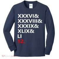 Football Goat New England 5 Time World Champion #12 Kids Long Sleeve Shirt thumb 0