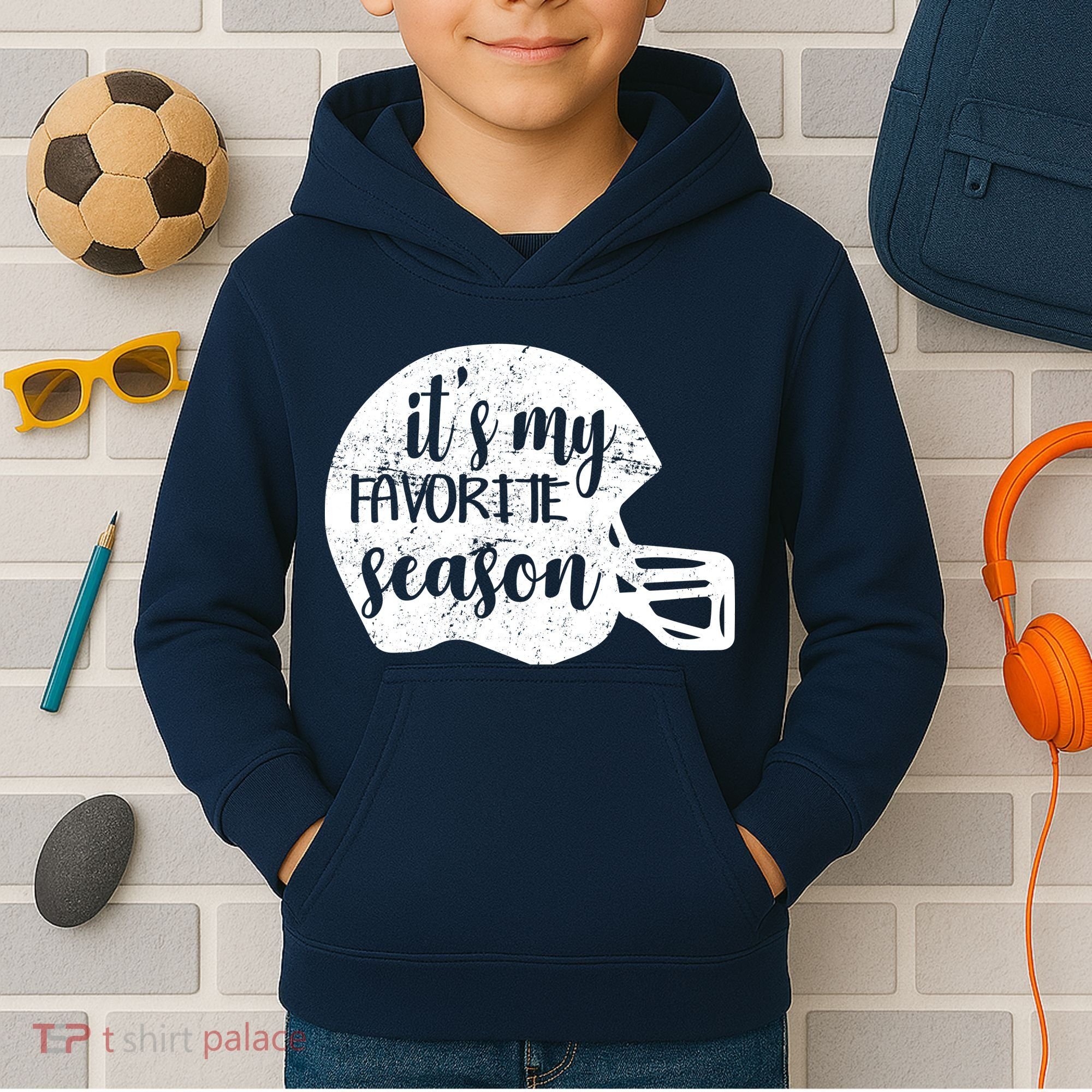 Football It's My favorite Season Kids Hoodie