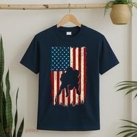 Football Lineman American Flag Sports Fan T-Shirt thumb 2