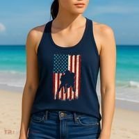 Football Lineman American Flag Sports Fan Women's Tank Top thumb 2