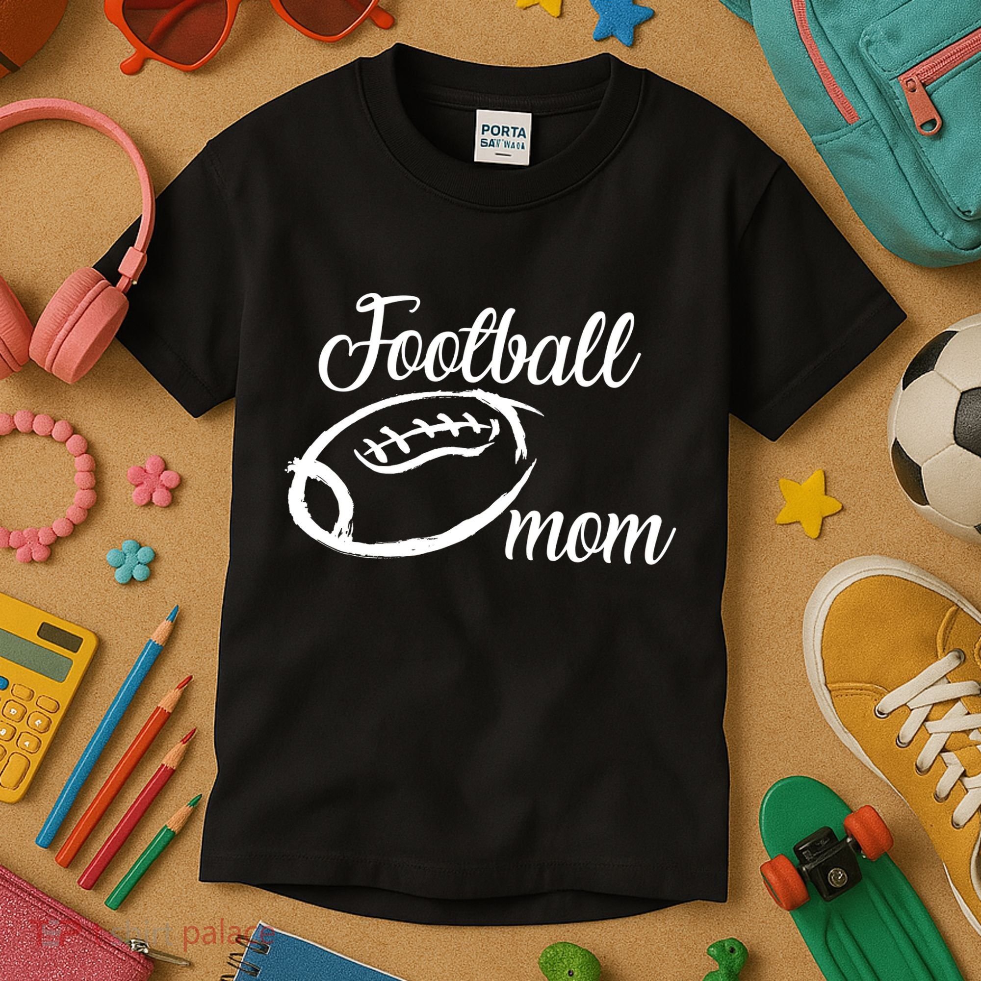 Football Mom Logo Kids T-Shirt