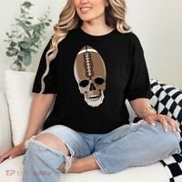 Football Skeleton Skull Comfort Colors T-Shirt thumb 2