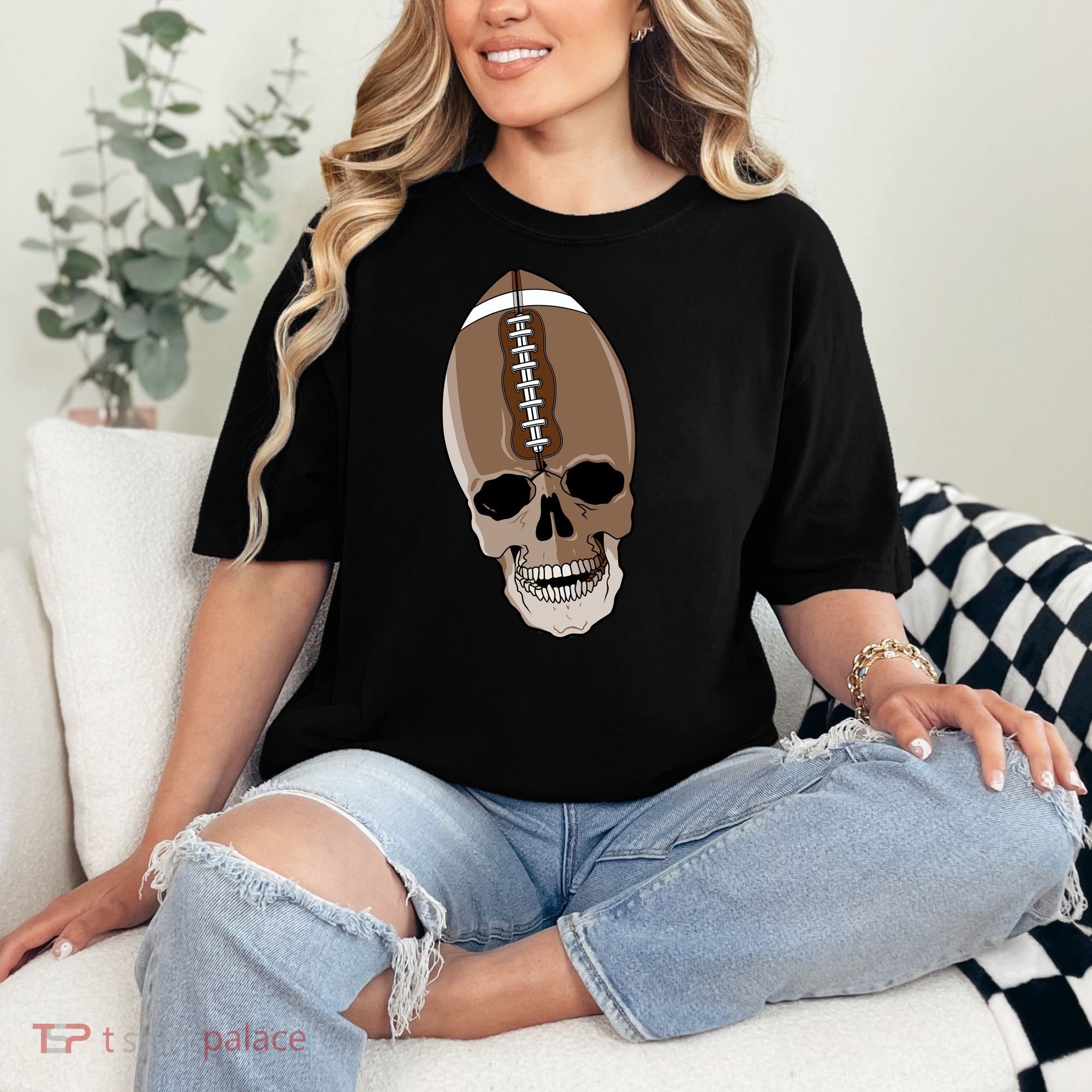 Football Skeleton Skull Comfort Colors T-Shirt