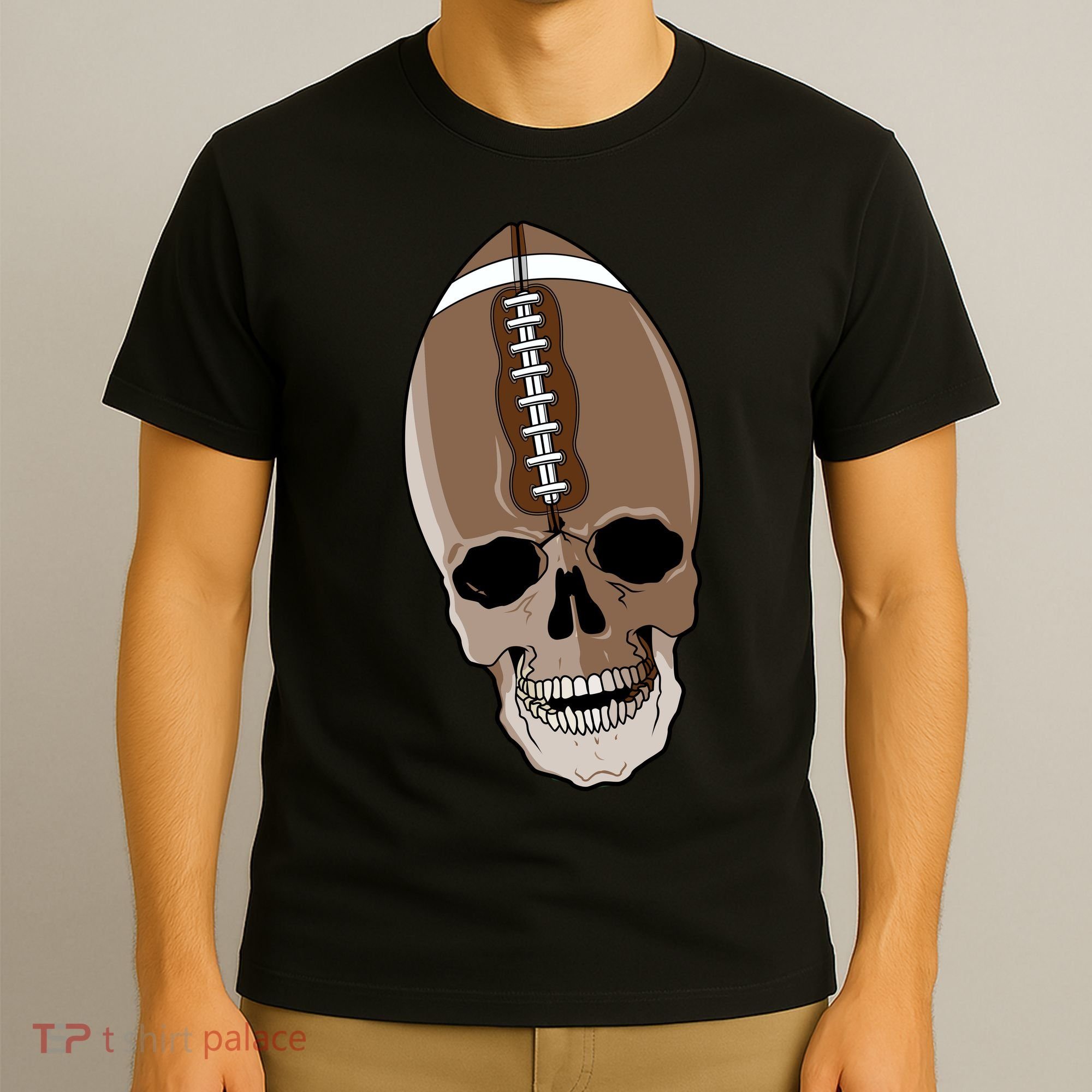 Football Skeleton Skull T-Shirt