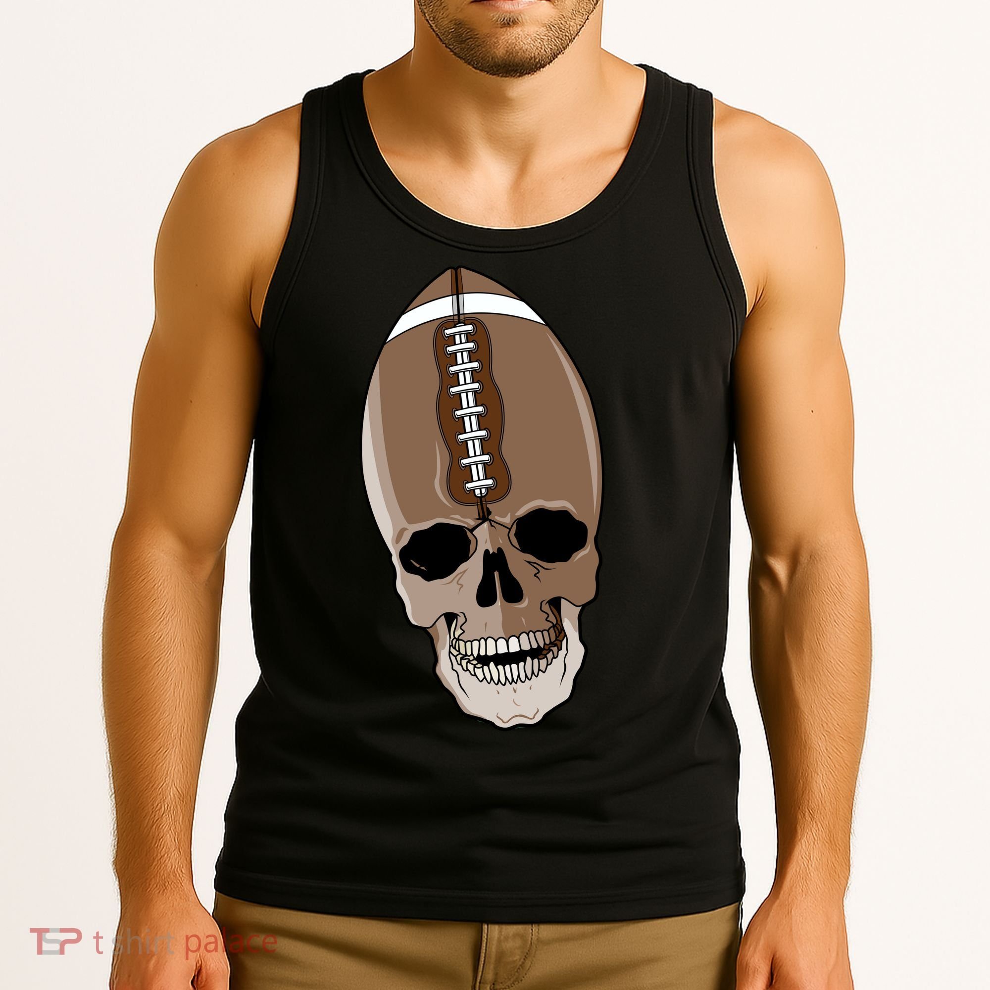 Football Skeleton Skull Tank Top