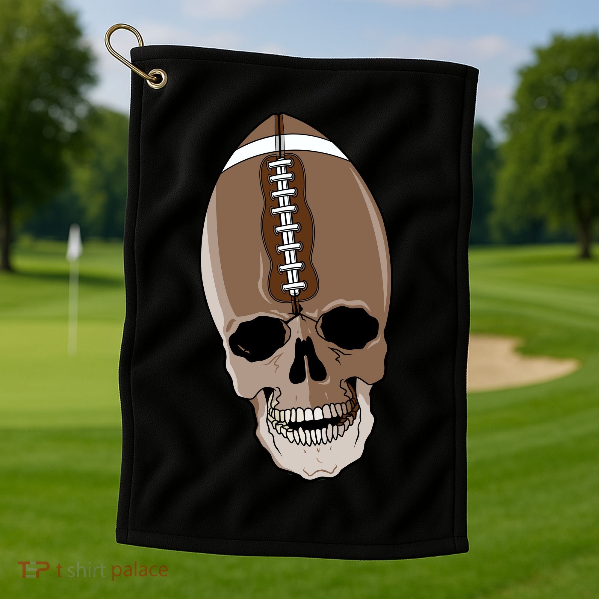 Football Skeleton Skull Golf Towel