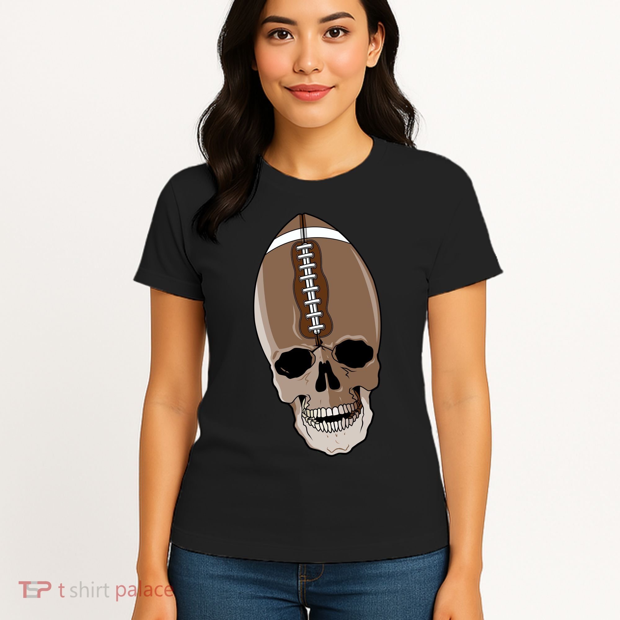 Football Skeleton Skull Women's T-Shirt