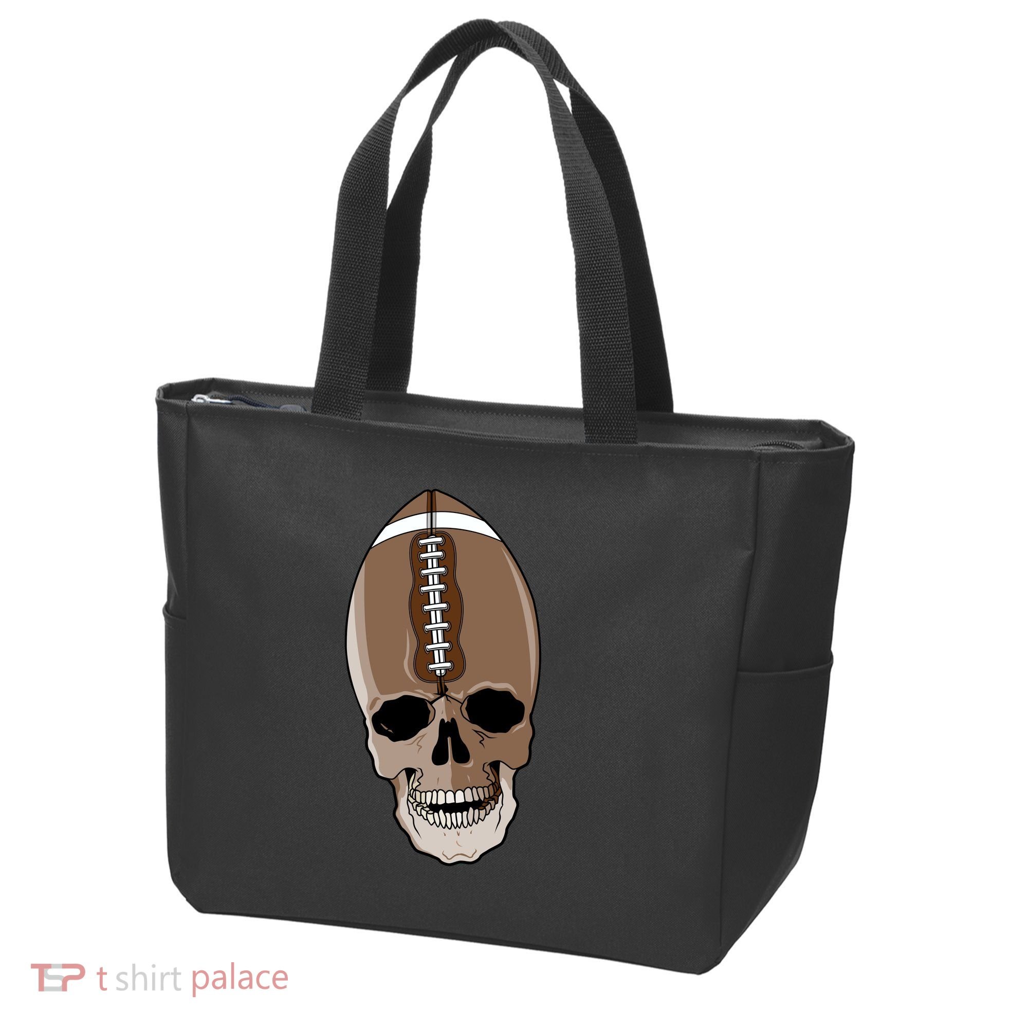 Football Skeleton Skull Tote Bag