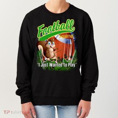 Football Squirrel Runs On The Field Funny Women's Sweatshirt