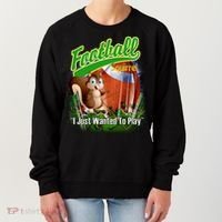 Football Squirrel Runs On The Field Funny Women's Sweatshirt thumb 0