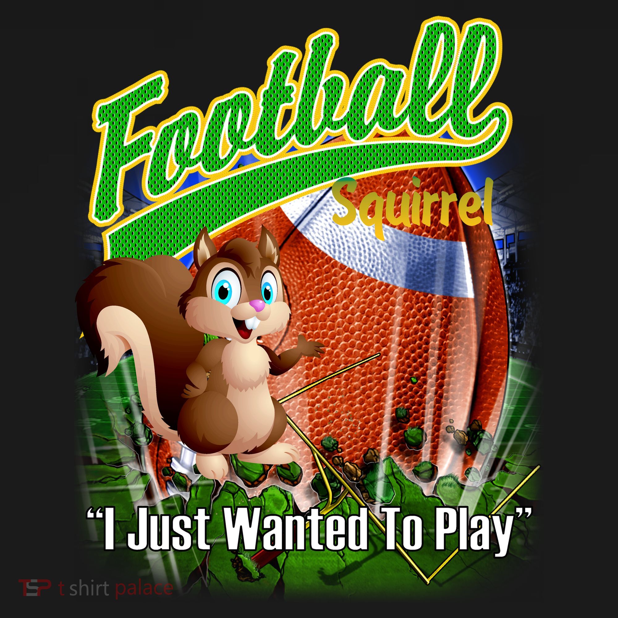 Football Squirrel Runs On The Field Funny Bucket Hat