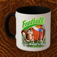 Football Squirrel Runs On The Field Funny Coffee Mug thumb 2