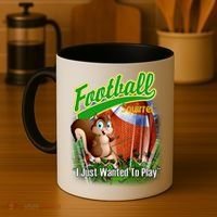 Football Squirrel Runs On The Field Funny Coffee Mug thumb 4